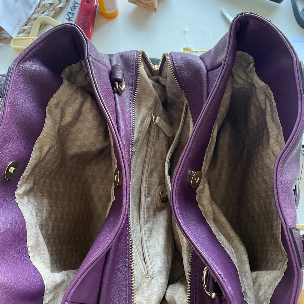 Charming Charlie handbag purse Plum Satchel Bag